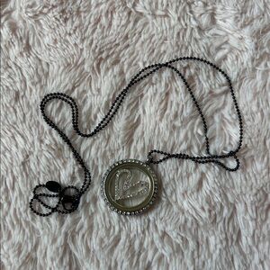 Origami Owl Elegant Black and Silver Pendant Necklace